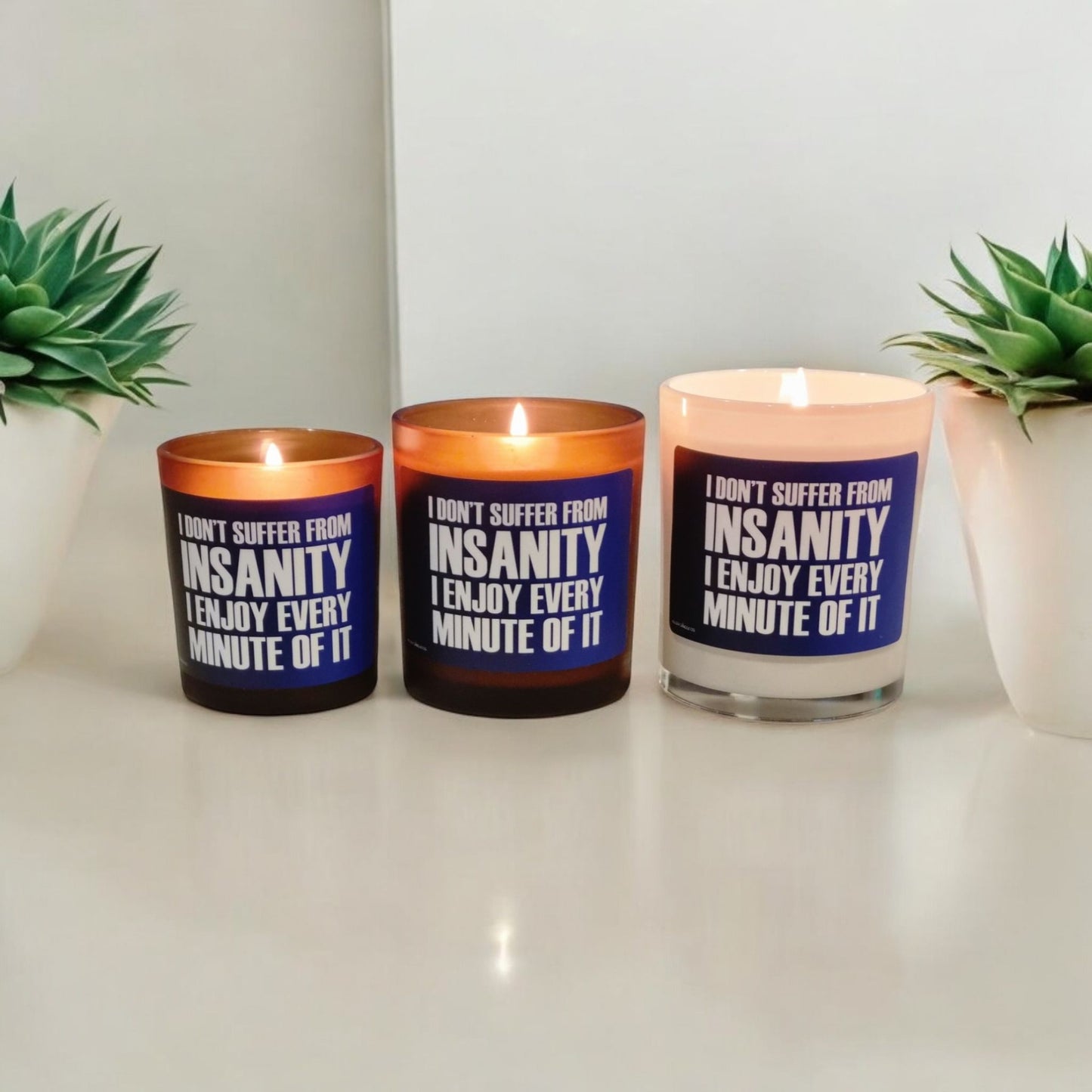 I Don’t Suffer from Insanity; I Enjoy Every Minute of It" Funny Scented Candle – Perfect Gift for Friends & Family