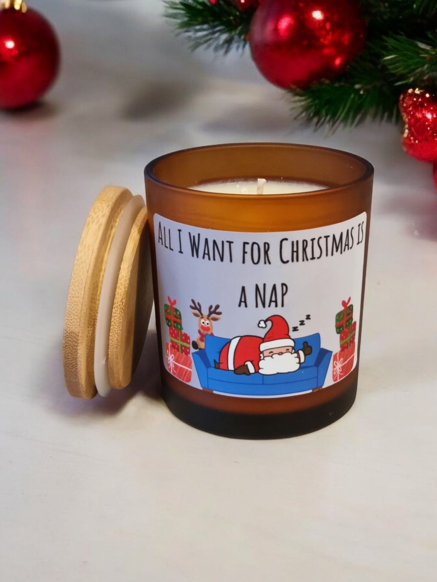 All I Want for Christmas is a Nap Funny Scented Candle