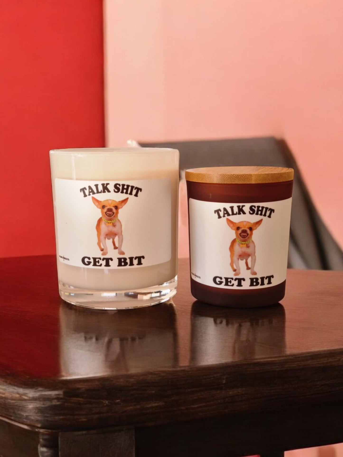 Talk Shit Get Bit Candle - Dog Lover Gift